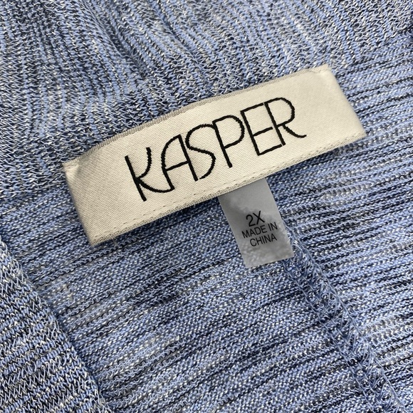 Kasper Women's Size 2X
Blue Open Front With Banded Detail Skin Jacket - Picture 5 of 6